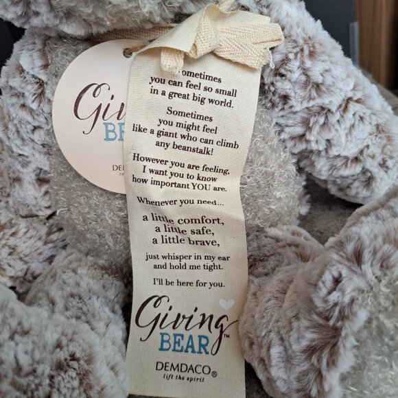 Demdaco Giving Teddy Bear Lift The Spirit Plush Stuffed Animal 17" - Picture 4 of 16